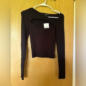 Forever 21 Long Sleeve Knit Top with Cutouts